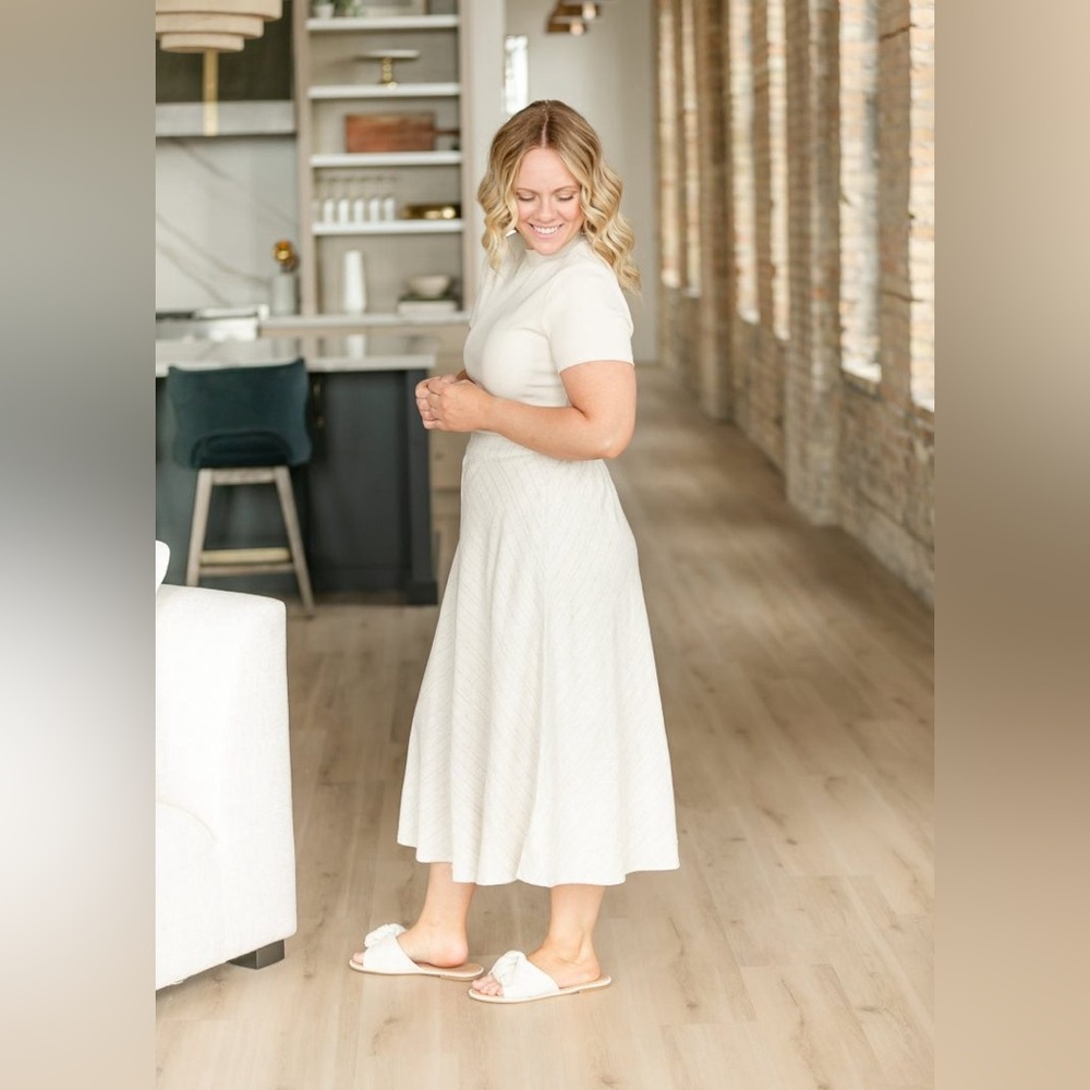 Be Cool Chevron A-line Midi Skirt
